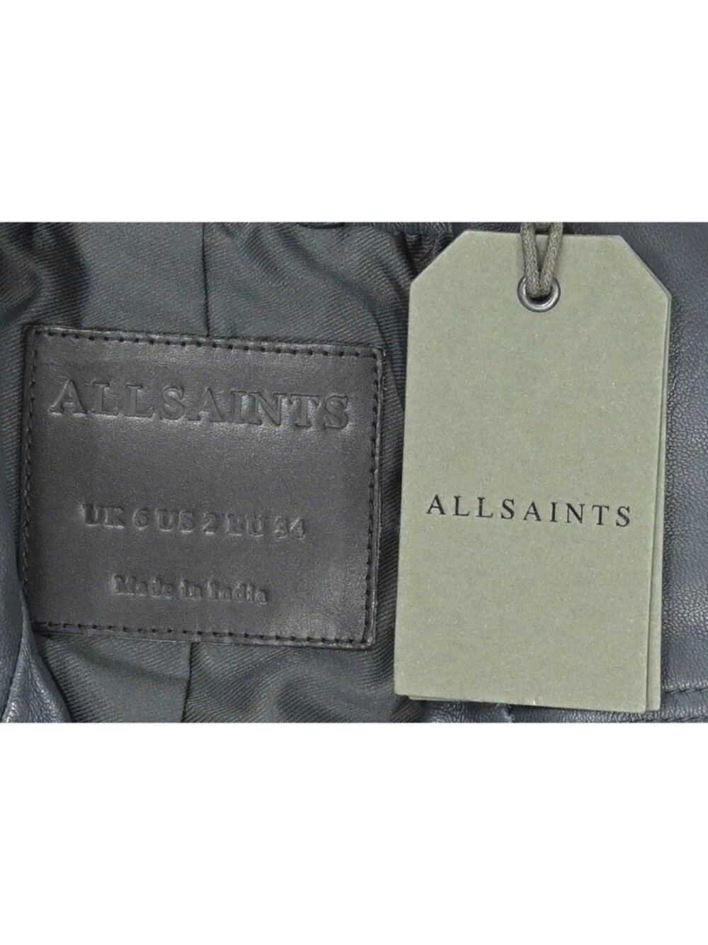 AllSaints Elora Biker Jacket in Midnight Blue - Picture 2 of 5